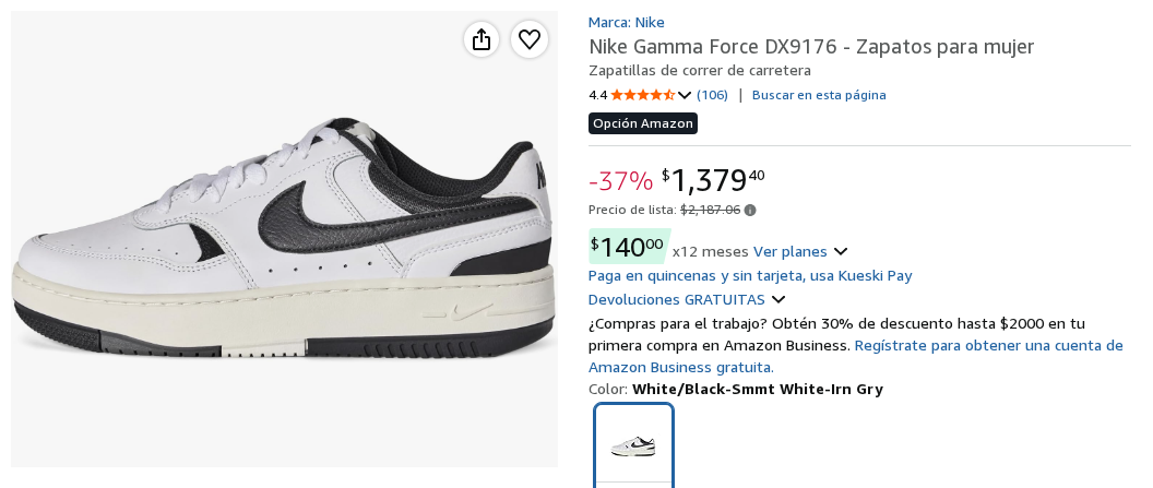 Nike Gamma Force DX9176 - Zapatos para mujer