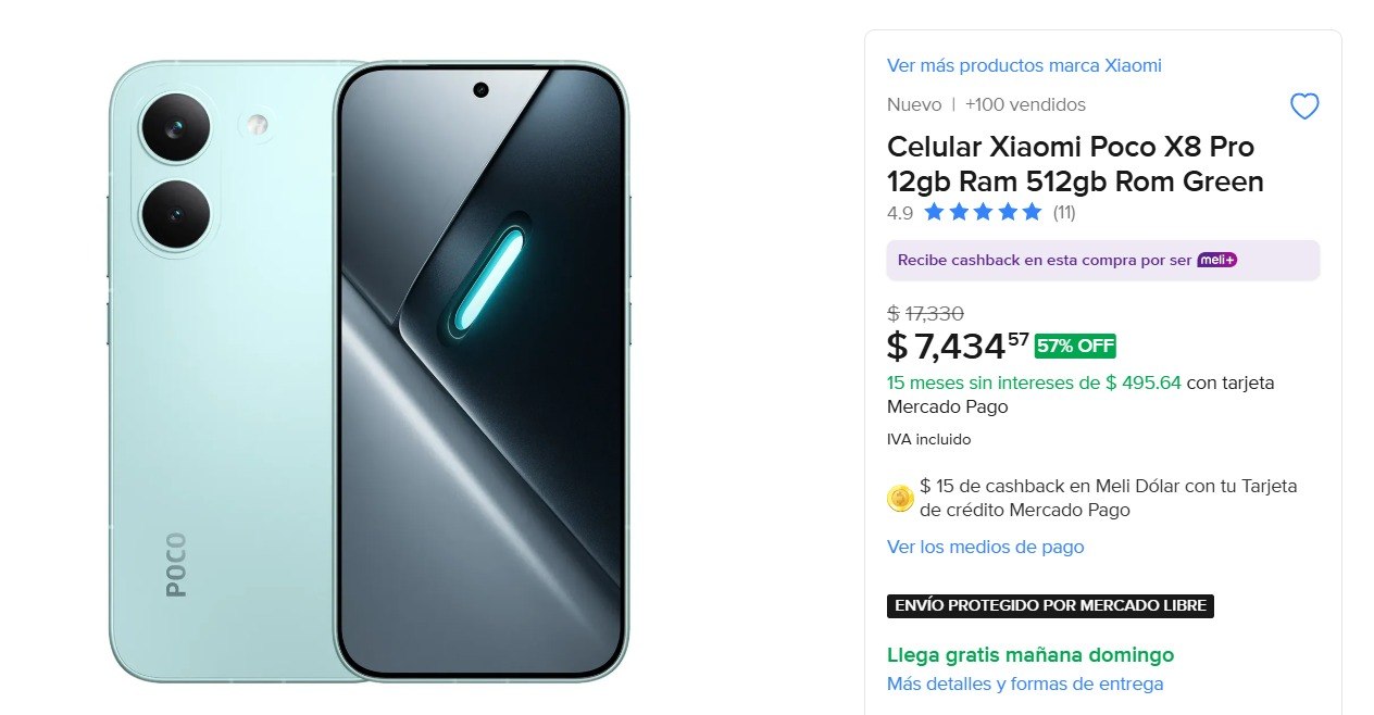 Celular Xiaomi Poco X8 Pro 12gb Ram 512gb Rom Green