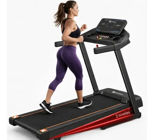 Caminadora Eléctrica 2.5hp 110v Plegable Bocinas Profesional Color Negro Bluelander