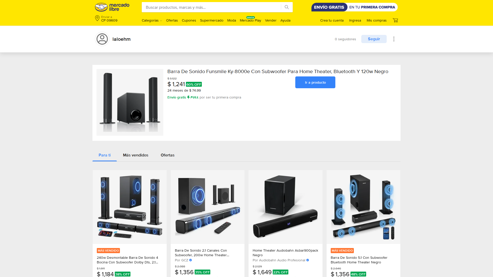 Barra De Sonido Funsmile Ky-8000e Con Subwoofer Para Home Theater, Bluetooth Y 120w Negro